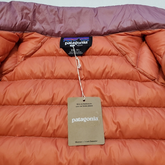 Patagonia Women's Down Sweater Puffer Jacket XXL Evening Mauve NEW - Picture 11 of 11